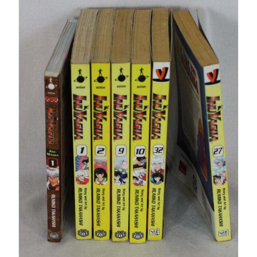 Manga Lot of 7 Graphic Novels InuYasha vols 1 1 2 9 10 27 32